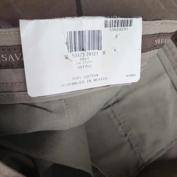 NWT Savane Pleated Classic Fit Cotton Pants 40x29 - Picture 5 of 5